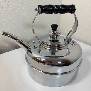 Simplex Patent Kensington Kettle Chromed Solid Copper #786743 England Whistles